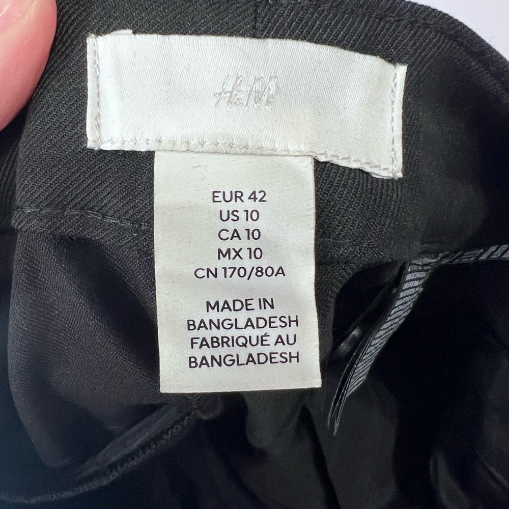 h&m black trousers pleated women new black size 10 - Picture 8 of 11